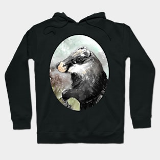 Badger watercolour 15/01/21 - nature inspired art and designs Hoodie